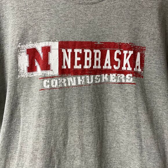 Gildan Nebraska Cornhuskers College Football Fan T-Shirt Athletic Gray XL - Picture 3 of 5